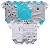 5PCS Baby Rompers Short Sleeve