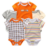 5PCS Baby Rompers Short Sleeve