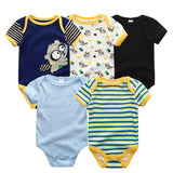 5PCS Baby Rompers Short Sleeve