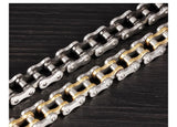 Bike Bicycle Chain Link Bracelet For Men Stainless Steel Chunky & Two Tone