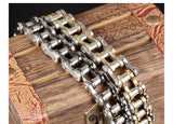 Bike Bicycle Chain Link Bracelet For Men Stainless Steel Chunky & Two Tone