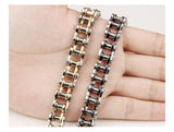 Bike Bicycle Chain Link Bracelet For Men Stainless Steel Chunky & Two Tone