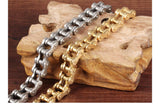 Bike Bicycle Chain Link Bracelet For Men Stainless Steel Chunky & Two Tone