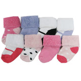 Unisex 8 Pack Newborn Socks