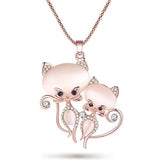 Bonsny Cat Necklace Long Pendant Brand Crystal