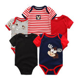5PCS Baby Rompers Short Sleeve