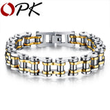 Bike Bicycle Chain Link Bracelet For Men Stainless Steel Chunky & Two Tone