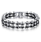 Bike Bicycle Chain Link Bracelet For Men Stainless Steel Chunky & Two Tone