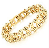 Bike Bicycle Chain Link Bracelet For Men Stainless Steel Chunky & Two Tone