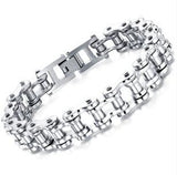 Bike Bicycle Chain Link Bracelet For Men Stainless Steel Chunky & Two Tone