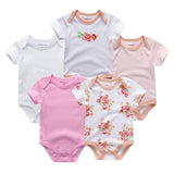 5PCS Baby Rompers Short Sleeve