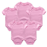 5PCS Baby Rompers Short Sleeve