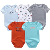 5PCS Baby Rompers Short Sleeve