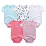 5PCS Baby Rompers Short Sleeve