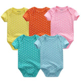 5PCS Baby Rompers Short Sleeve