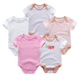 5PCS Baby Rompers Short Sleeve