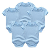 5PCS Baby Rompers Short Sleeve