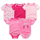 5PCS Baby Rompers Short Sleeve