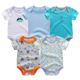 5PCS Baby Rompers Short Sleeve