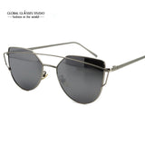 Cat Eye Mirrored Flat Lenses