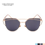 Cat Eye Mirrored Flat Lenses
