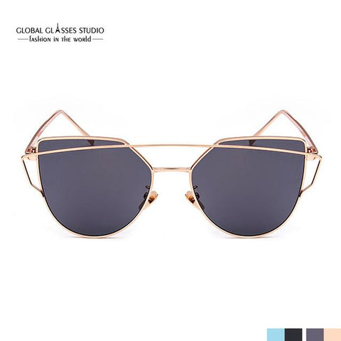Cat Eye Mirrored Flat Lenses